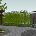 Landscaped Parking Lot Design With Trees Green Areas Parking Spaces And Decorative Elements