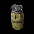 Realistic 3D Model Hand Grenade Weapon with Green Body and Grooved Design