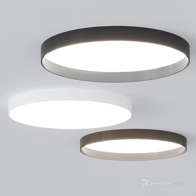 Round Ceiling Lights In Different Colors For Home Lighting 3d model 