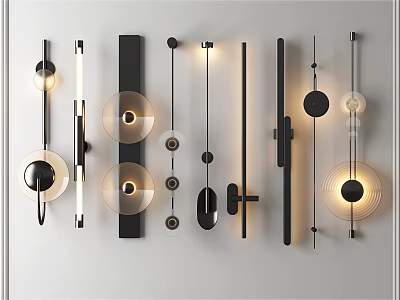 Modern Wall Lamps With Sleek Metal And Glass Designs For Home Interior Decor 3d model