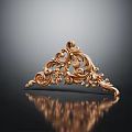 Golden Carved Decorative Ornament With Intricate Scroll Patterns For Furniture Corners