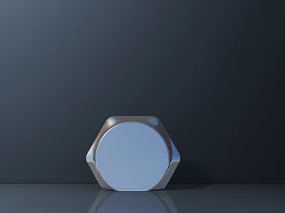 Reflective Road Stud With Hexagonal Base And Circular Top For Traffic Safety 3d model
