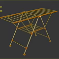 Orange And White Foldable Clothes Drying Rack With Metal Frame For Home Use 3d model