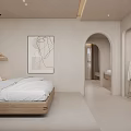 Cozy Apartment Bedroom With Neutral Tones Beds And Sofa