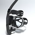 Black Dive Mask With Snorkel And Adjustable Straps For Scuba Diving 3d model