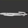 White Streamlined Twin Body Model Aircraft With Smooth Surface And Dark Background 3d model