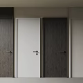 Modern Multiple Hinged Doors Featuring Dark Wood White And Light Gray Finishes 3d model