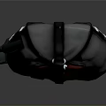 Black Backpack With Red Accents And Colorful Stickers For Everyday Use
