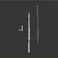 3D Model of Modern White and Gray Rifle with Scope and Design Features