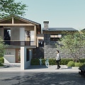 New Chinese Style Single-family Villa Building Villa Building 3d model