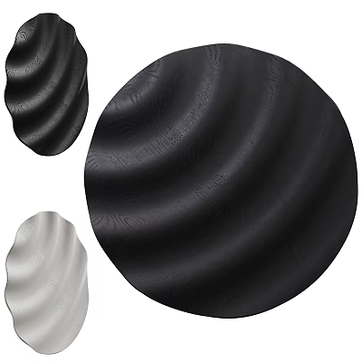 Modern Decorative Pendants With Wavy Texture Design In Black And White Colors 3d model