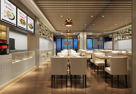 Modern Restaurant Fast Food 3d model