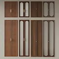 Wooden Cabinet Doors With Glass Panels And Gold Handles For Home Interior