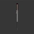 Vintage Pistol Style Combination Weapon With Metal Structure Red Grip And Blade Design