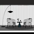 Modern Casual Sofa Combination Single Sofa Combination 3d model