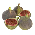 Fresh Ripe Figs With Sliced Halves Showing Red Flesh And Seeds