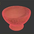 Hand Carved Ceramic Bowl Sculpture With Decorative Patterns And Base