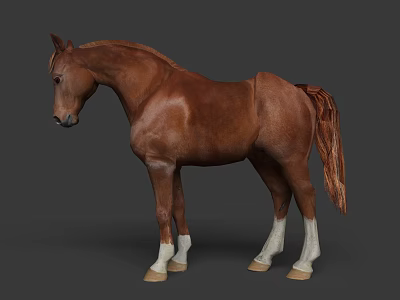 Brown Horse Shaped Decorative Furniture Piece For Home Interior 3d model