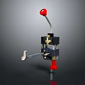Mechanical Industrial Device With Red Knobs Black Body Metal Structure And Adjustable Lever