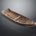 Traditional Wooden Boat With Handcrafted Hull And Natural Wood Grain Details