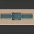 Classical Arch Building Model With Multiple Arches Columns And Blue Stone Roof