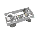 Detailed Vehicle Chassis Equipment With Wheels Suspension System and Frame Structure
