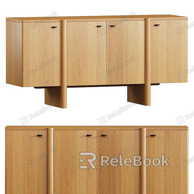 Sideboard Cabinet Filing Cabinet Solid Wood Bedside Cabinet Solid Wood Door Panel model