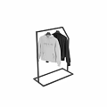 Stylish White Tommy Hilfiger Hoodie and Black Leather Jacket Hanging on Hanger