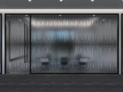 Modern Building Exterior Wall With Glass Grid Design And Metal Frame Structure 3d model