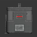 Gray Metal Equipment Case With Handle Green Indicator Lights Yellow Warning Signs And Red Button