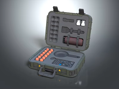 Open Tactical Storage Case With Organized Compartments Tools And Accessories 3d model