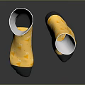 Yellow Socks With Geometric Patterns White Cuffs And Gray Soles Stylish Design