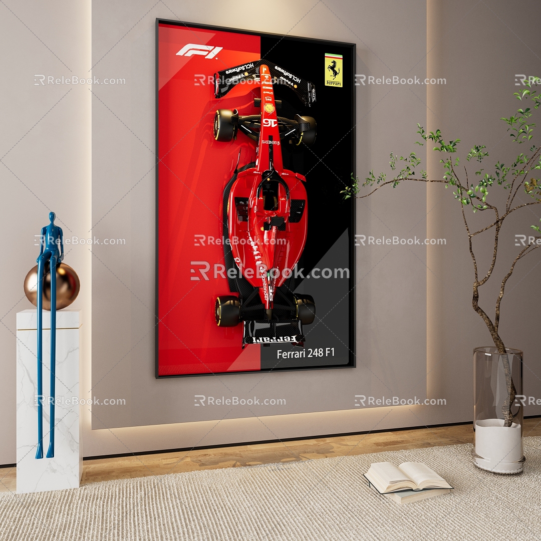 Modern Style Ferrari Hanging Paintings Ferrari Hanging Paintings 3d model