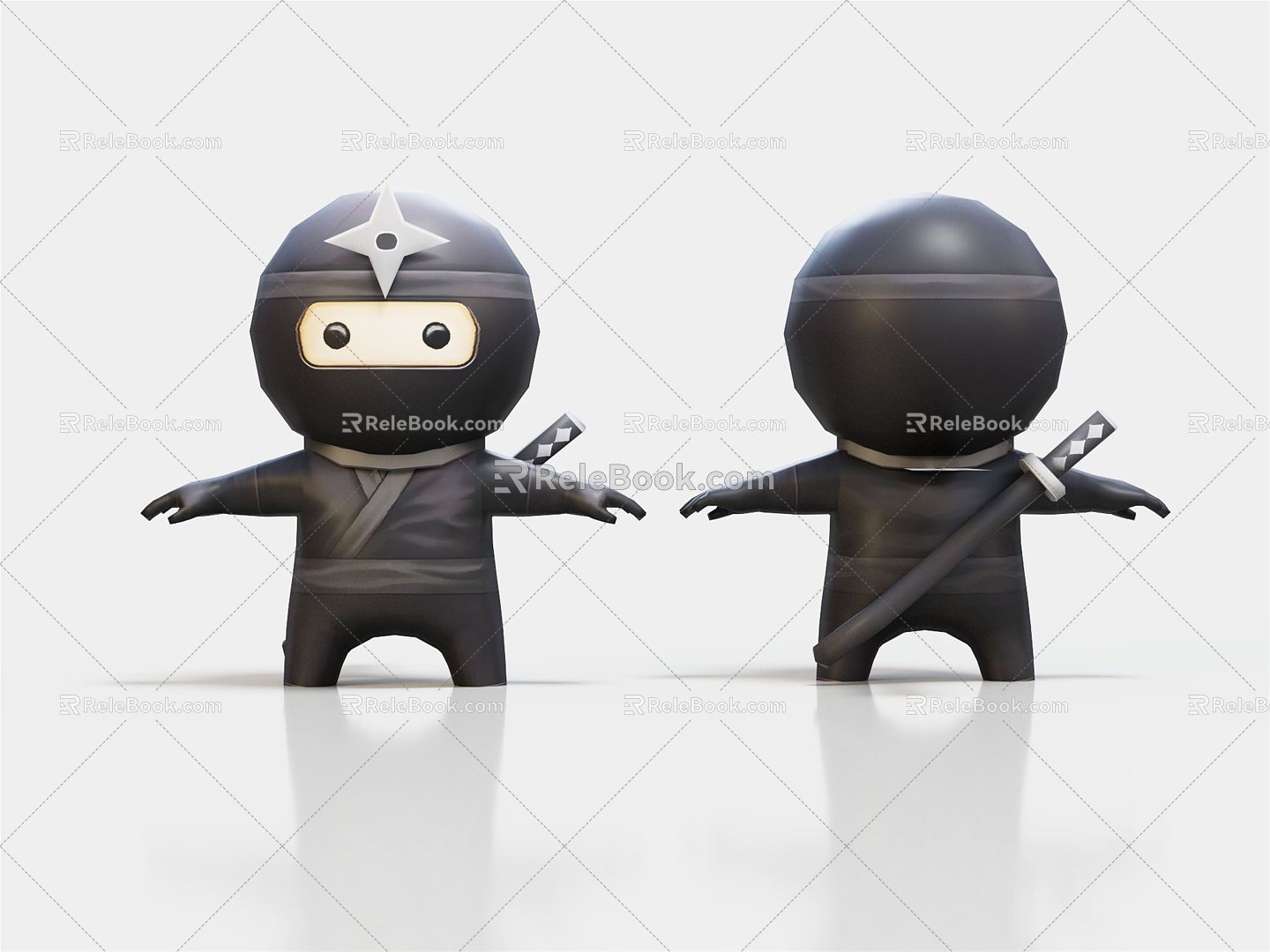 Modern game character small ninja cartoon ninja 3d model