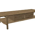 Light Wood Coffee Table With Simple Design Drawer Storage And Lower Shelf 3d model