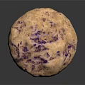 Delicious Freshly Baked Blueberry Muffin With Purple Swirls On Dark Background