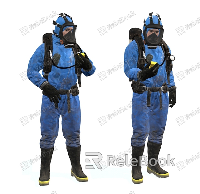 Chemical protective clothing, rescue workers, biochemical clothing, gas masks, armed soldiers model