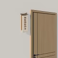 Interior Wall With Photography Salon And Fitness Area Signs Near Wooden Door