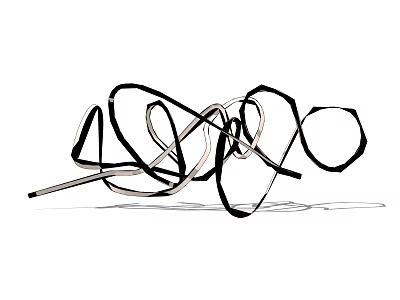 Abstract Pendant Light with Unique Curved Lines and Artistic Design for Modern Interior Decor 3d model