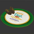 Making Ramadan Dua Guidance Label On Green Plate With Dark Chocolates