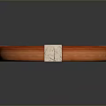 Ring Shaped Wooden Household Item With Red Orange Design And Silver Clasps
