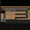 New Chinese Hall Reception Desk 3d model