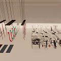 Fitness Gym With Hanging Ropes Workout Machines And Strength Training Equipment