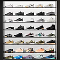 Assorted Shoes Collection Displayed on Shelves Featuring Different Styles Colors and Brands 3d model
