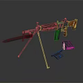Vintage Assault Rifle Featuring Bayonet Tripod And Magazine Clips
