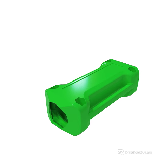Green Plastic Industrial Component With Holes And Durable Structural Design 3d model 