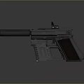 Modern Tactical Pistol With Silencer Scope Tactical Rail And Ergonomic Grip