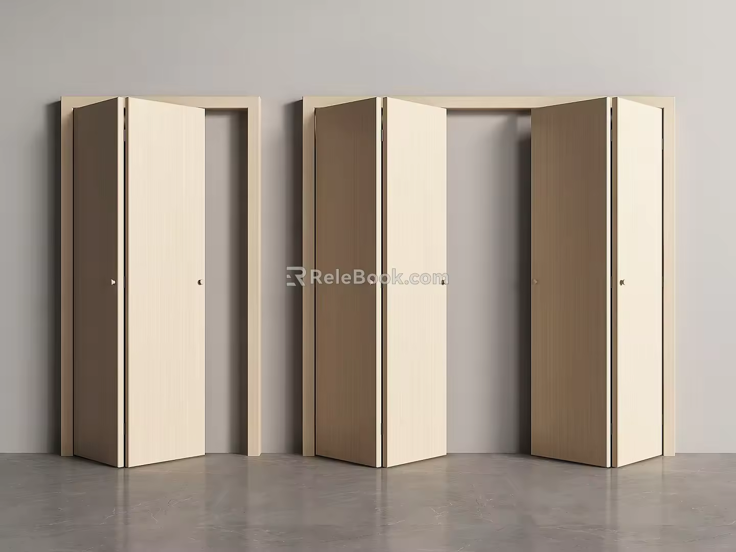 Modern Folding Door Solid Wood Folding Door Partition Folding Door 3d model
