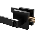 Modern Black Metal Door Handle with Sleek Design and Keyhole