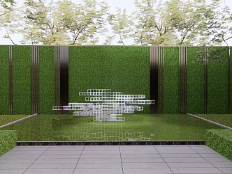 Modern Urban Sculpture Geometric Hollow Building Block Landscape Sculpture Commercial Street Outdoor Creative Art Installation 3d model